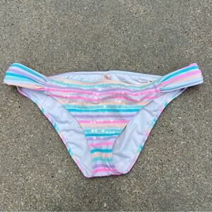 Victoria’s Secret Sequin Pastel Rainbow Stripe Bikini Bottoms MEDIUM
